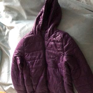 A  LARGE purple jacket with comfortable padding